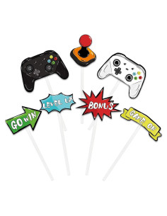 Adornos para Cupcakes WERNNSAI 35 Pcs Videojuegos