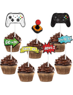 Adornos para Cupcakes WERNNSAI 35 Pcs Videojuegos 2