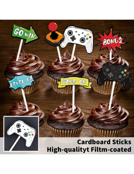 Adornos para Cupcakes WERNNSAI 35 Pcs Videojuegos