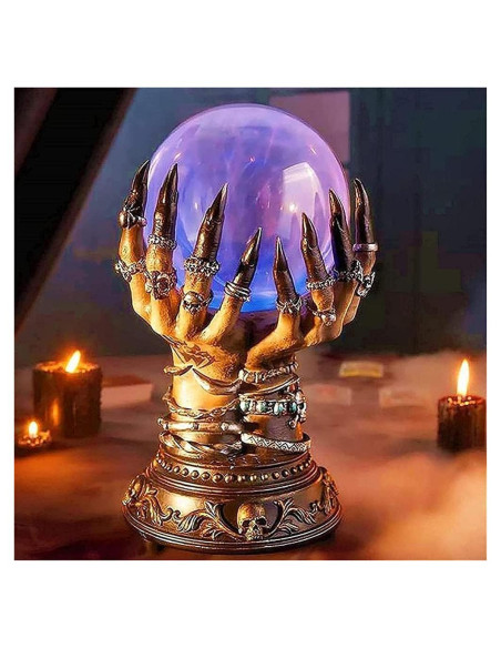 Bola de Cristal de Plasma Syrisora 22x15 cm para Halloween