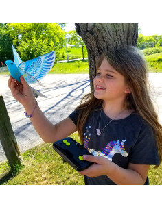 MUKIKIM eBird Pájaro Azul - Juguete Volador RC Carga USB 2