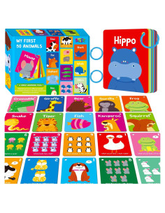 Tarjetas de Flash de Animales SpriteGru 50 Piezas Educativas