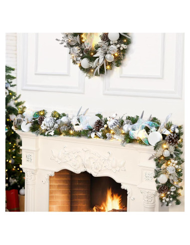 Guirnalda Navideña Preiluminada GarveeHome 182 cm LED