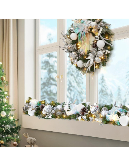 Guirnalda Navideña Preiluminada GarveeHome 182 cm LED