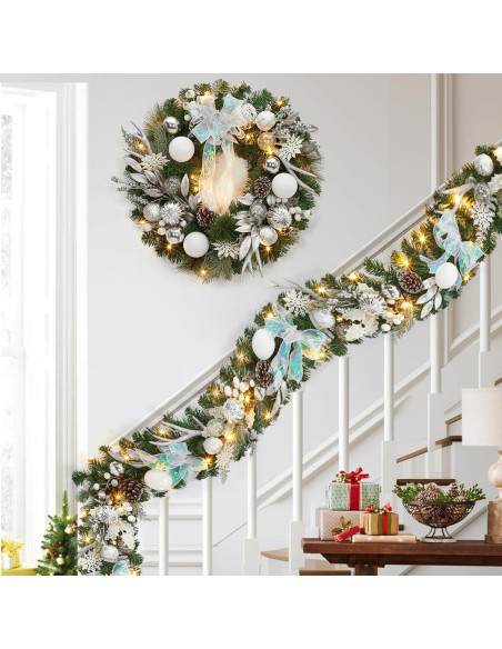 Guirnalda Navideña Preiluminada GarveeHome 182 cm LED