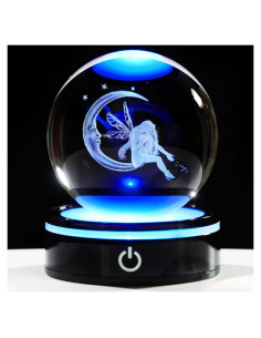 Figurita Hada Lunar 3D con Base LED Multicolor 8cm