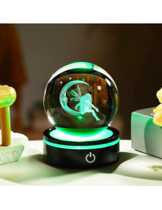 Figurita Hada Lunar 3D con Base LED Multicolor 8cm 2