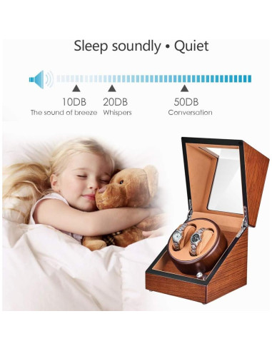 Winder de Reloj Doble JQUEEN S220EB Silencioso 18x18x20cm