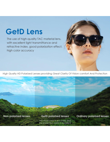 Gafas de sol inteligentes GetD GG14 con traducción AI y Bluetooth