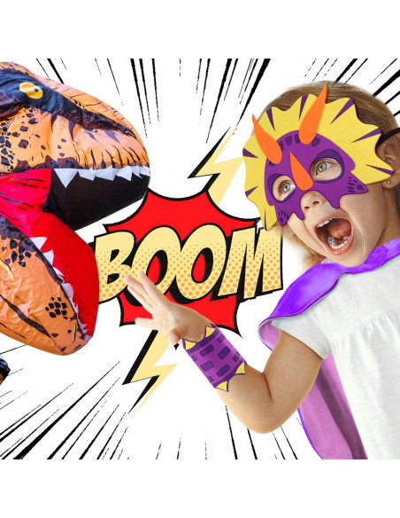 Disfraz de Dinosaurio iROLEWIN con Capa y Máscara para Niños