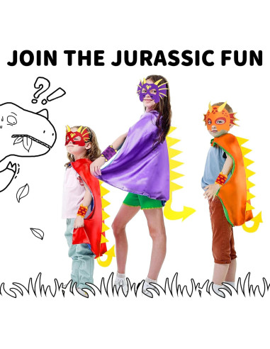 Disfraz de Dinosaurio iROLEWIN con Capa y Máscara para Niños