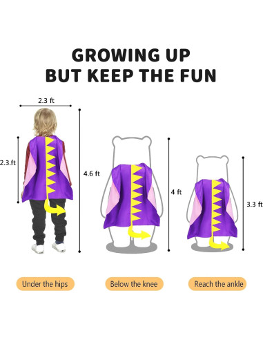 Disfraz de Dinosaurio iROLEWIN con Capa y Máscara para Niños