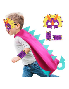 Disfraz de Dinosaurio iROLEWIN con Capa y Máscara para Niños