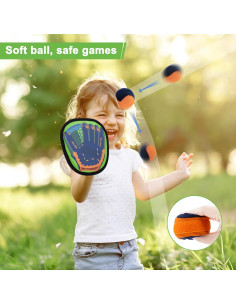 Juego de Lanzar y Atrapar Pelotas Qrooper 2 Paletas y 2 Pelotas 2