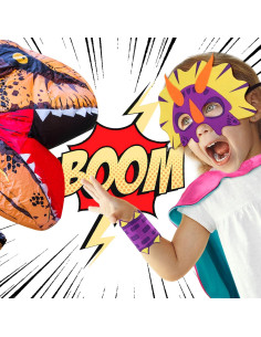 Disfraz de Dinosaurio iROLEWIN con Capa y Máscara para Niños 2