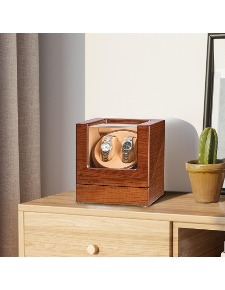 Winder de Reloj Doble JQUEEN S220EB Silencioso 18x18x20cm