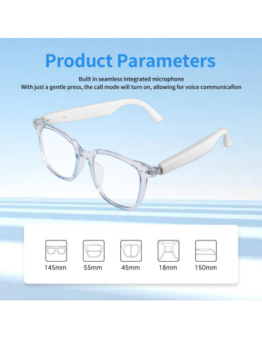 Gafas de Audio Bluetooth GS07-Claro con Lentes Fotocromáticas