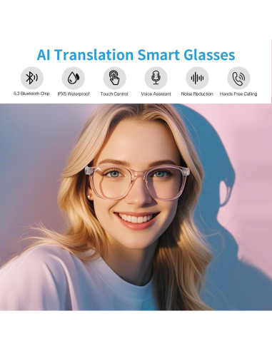 Gafas Inteligentes Bluetooth AI GS03 con Traducción 110+ Idiomas