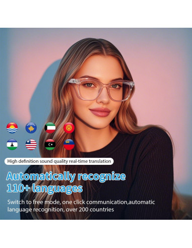 Gafas Inteligentes Bluetooth AI GS03 con Traducción 110+ Idiomas