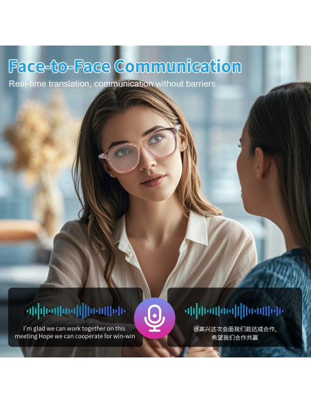 Gafas Inteligentes Bluetooth AI GS03 con Traducción 110+ Idiomas Gafas Inteligentes Bluetooth AI GS03 con Traducción 110+ Idiomas