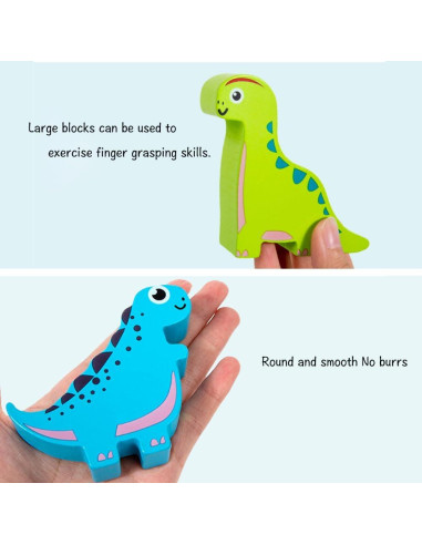Juguete de Apilamiento Dinosaurios de Madera LICRAFT 0.59 kg