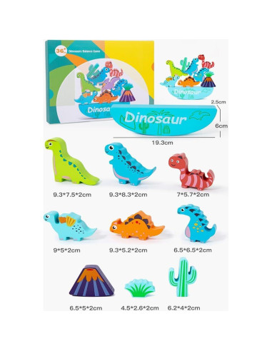 Juguete de Apilamiento Dinosaurios de Madera LICRAFT 0.59 kg