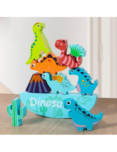 Juguete de Apilamiento Dinosaurios de Madera LICRAFT 0.59 kg