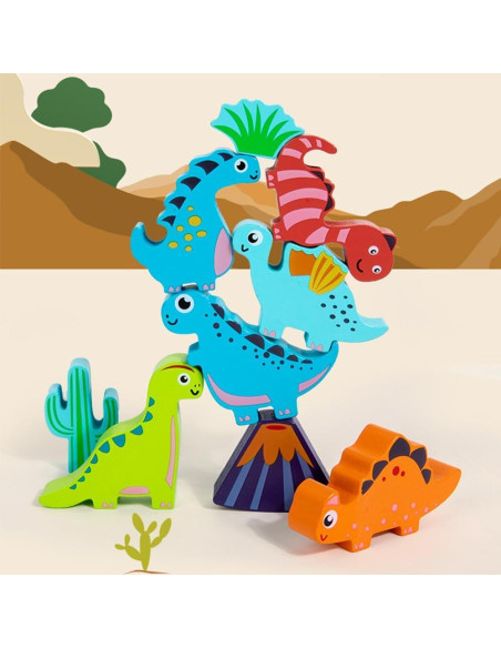 Juguete de Apilamiento Dinosaurios de Madera LICRAFT 0.59 kg Juguete de Apilamiento Dinosaurios de Madera LICRAFT 0.59 kg