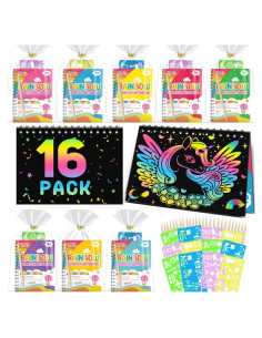 Paquete de 16 Cuadernos de Rascar para Niños - Feredo Kids