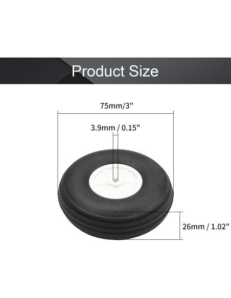 Juego de Ruedas Fielect 2 Pcs 7.62 cm Neumáticos RC