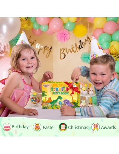 Cuadernos de Rascar Dinosaurios - FEREDO KIDS - 16 Piezas