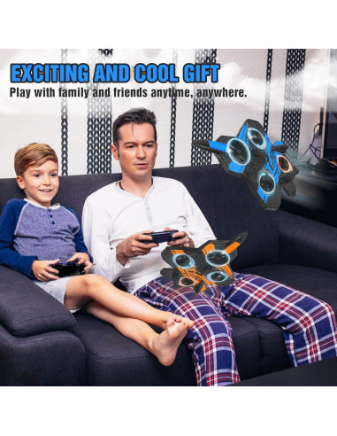 Avión RC Ykanzz V17 Azul, Acrobacias, 2 Baterías, 100m