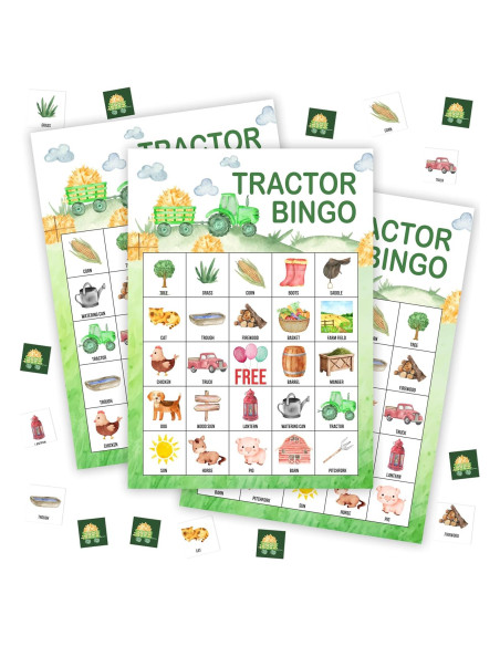 Juego de Bingo Tractores de Granja Tranfvging 24 Tarjetas