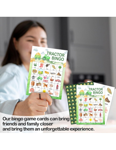 Juego de Bingo Tractores de Granja Tranfvging 24 Tarjetas