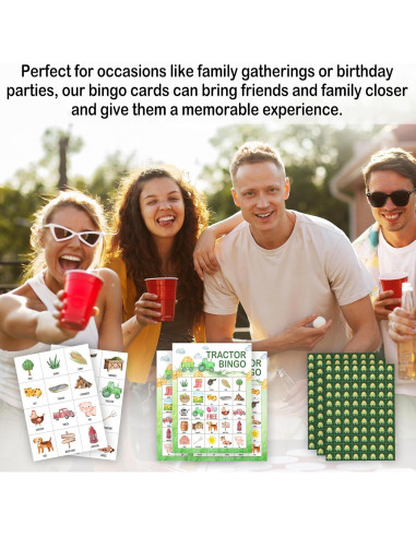 Juego de Bingo Tractores de Granja Tranfvging 24 Tarjetas
