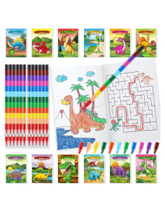 BenLouis 24 Libros de Colorear Dinosaurios + 24 Crayones