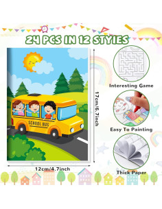 BenLouis 24 Libros de Colorear Mini + 24 Crayones para Niños 2