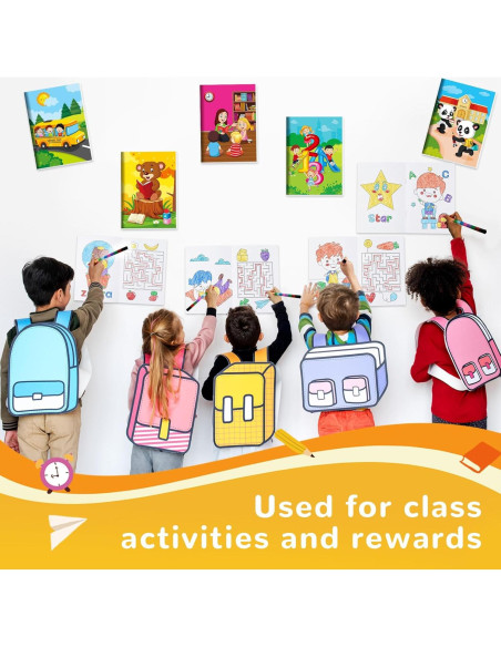 BenLouis 24 Libros de Colorear Mini + 24 Crayones para Niños