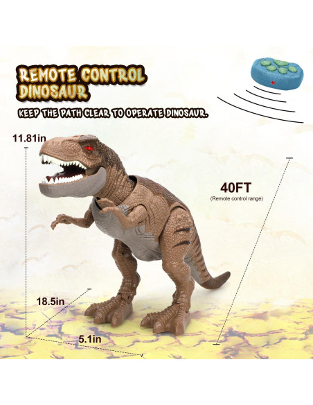 Dinosaurio T-Rex Control Remoto STEAM Life con Luz y Sonido