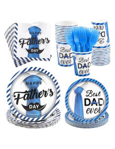 Juego de Vajilla Desechable 144 Piezas Día del Padre Kochorie