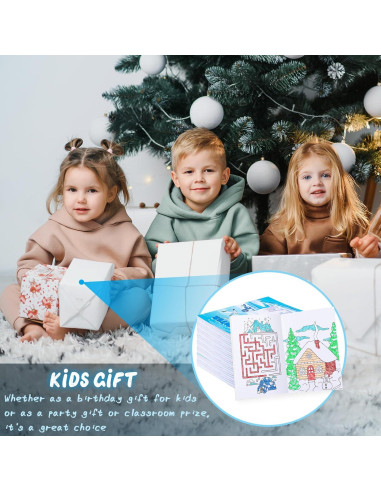 BenLouis 24 Libros para Colorear Invierno + 24 Crayones