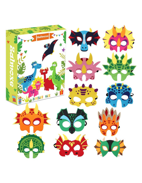 Máscaras de Fieltro Zalmoxe para Niños - Fiesta Dinosaurios