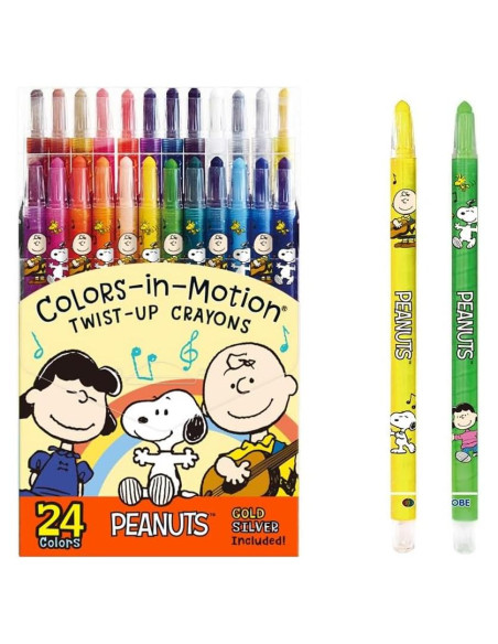Crayones Twist-Up Peanuts 24 Colores No Tóxicos
