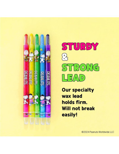 Crayones Twist-Up Peanuts 24 Colores No Tóxicos