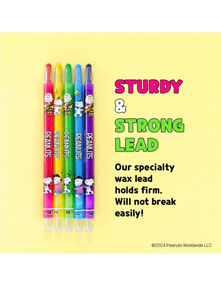 Crayones Twist-Up Peanuts 24 Colores No Tóxicos