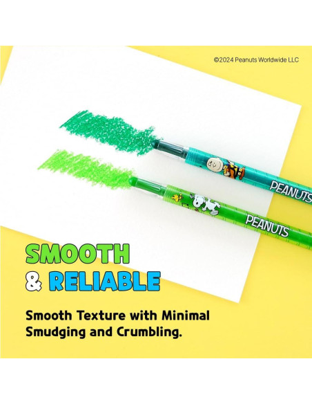 Crayones Twist-Up Peanuts 24 Colores No Tóxicos