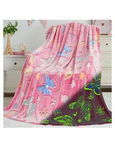 Manta Brillante Mariposa Rosa Inhand 127x152 cm Suave