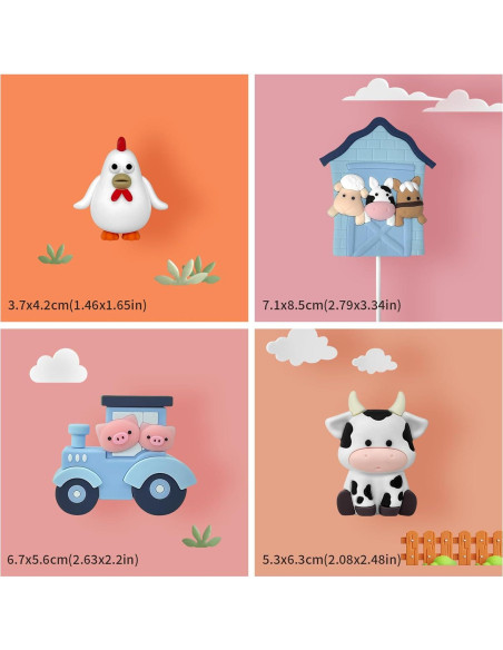 Decoraciones para Pasteles de Granja Zafena 6 Piezas Azul