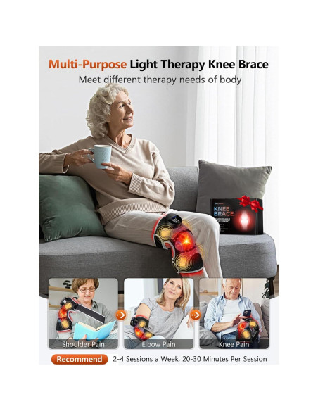 Férula de Rodilla RELEXNOW con Luz Roja y Masaje Inalámbrico