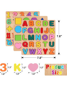 Rompecabezas de Madera Attmu 3 en 1 para Niños 1-5 Años 2